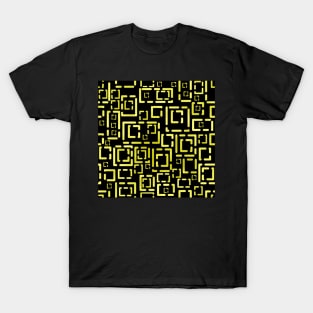 Nested and Stacked Gold Blocks on Black T-Shirt